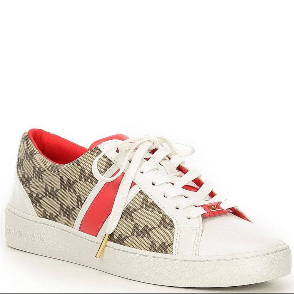 NEW Michael Kors Red and Tan Sneakers